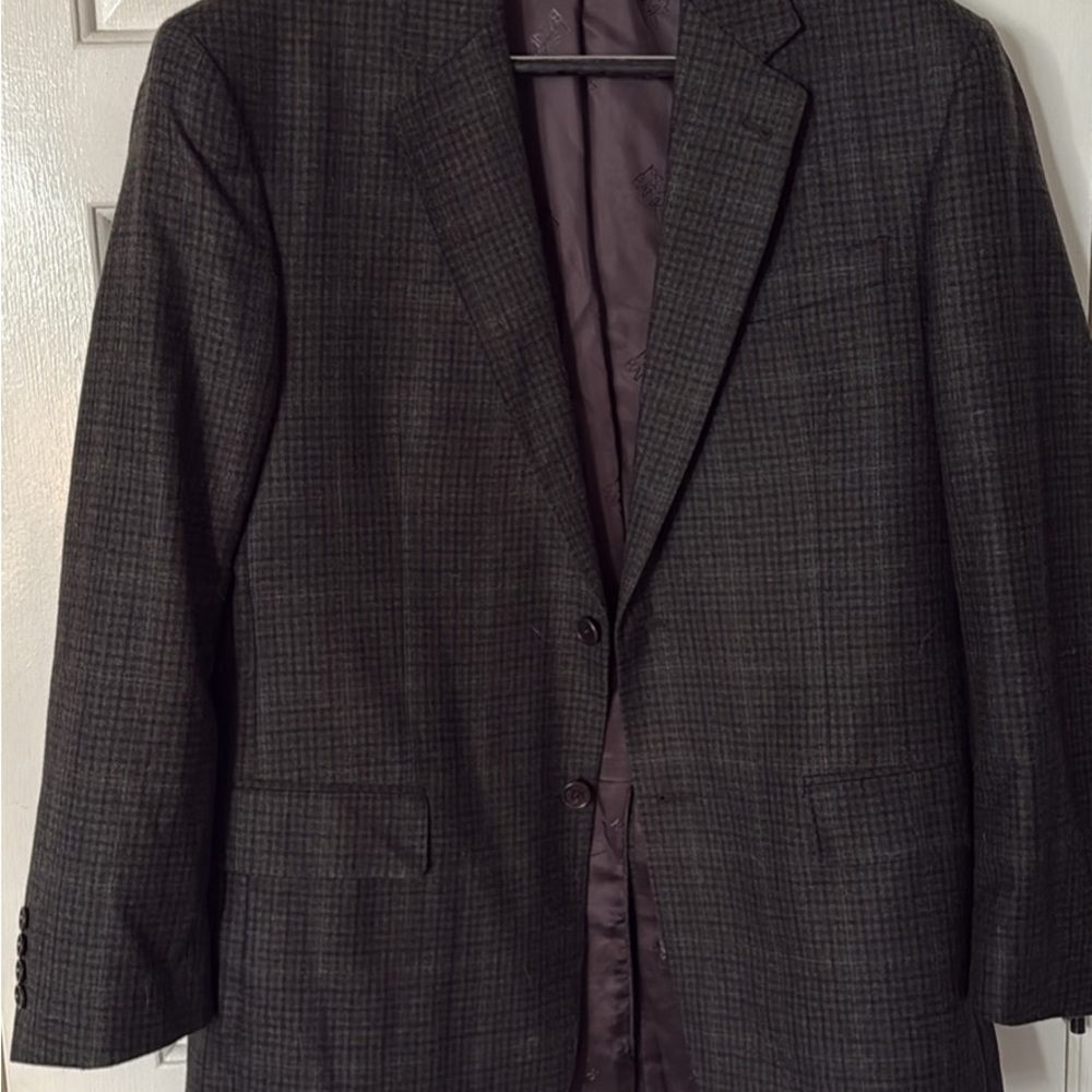 Jos. A. Bank Charcoal Checkered Blazer